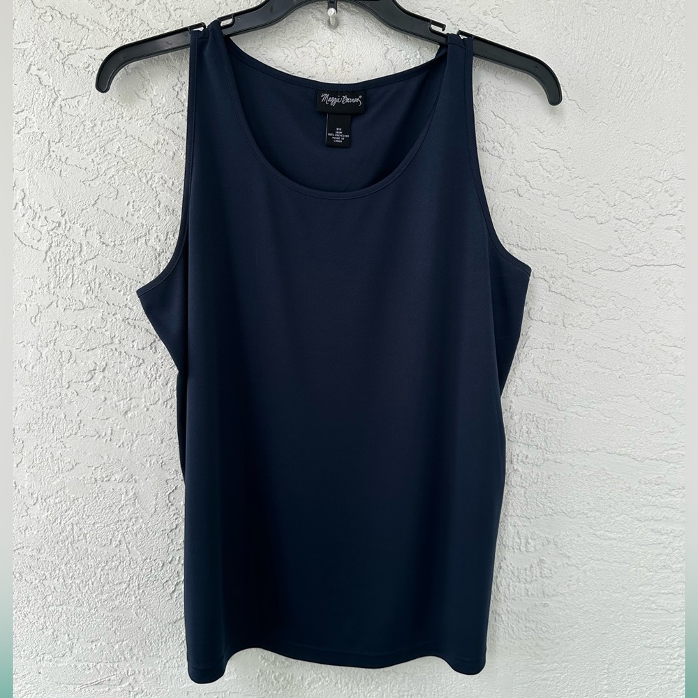 Maggie Barnes 2 Piece Blue Blouse Tank Sequence Beaded V Neck NWT 16W 0X - Picture 4 of 12